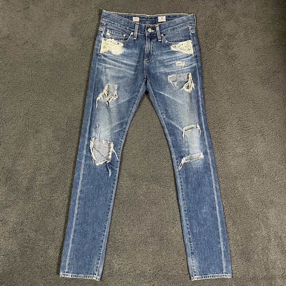 AG Adriano Goldschmied Womens Jeans 25 (Really 30x33.5) Blue Piper Skinny